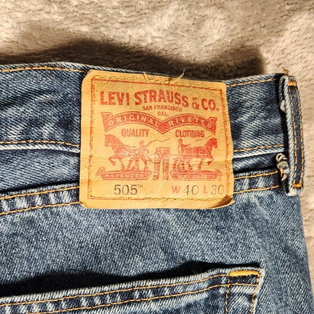 Levi's 505 Regular Fit‎ Jeans Mens 40x30 Blue Excellent Straight Leg 00505-4886